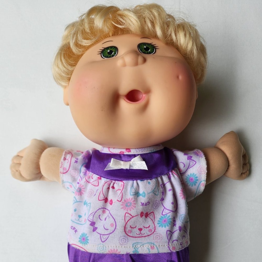 CPK Cabbage Patch Kids Doll PlayAlong 2006 PA-26 Blond Hair Green Eyes 14" Girl